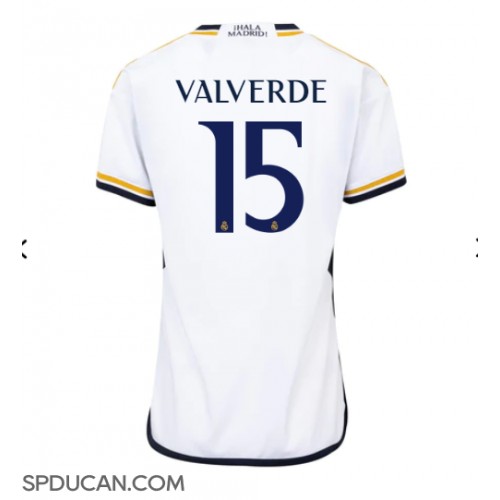 Zenski Nogometni Dres Real Madrid Federico Valverde #15 Domaci 2023-24 Kratak Rukav